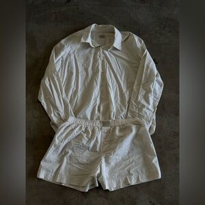 Comme Si Alabaster Striped Shirt + Boxer Set
